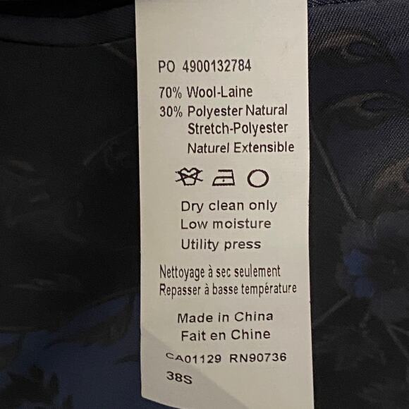 Tallia Men's 38 Short Suit Jacket Wool Blend Stretch Navy Brown Stripe NEW - Picture 9 of 10